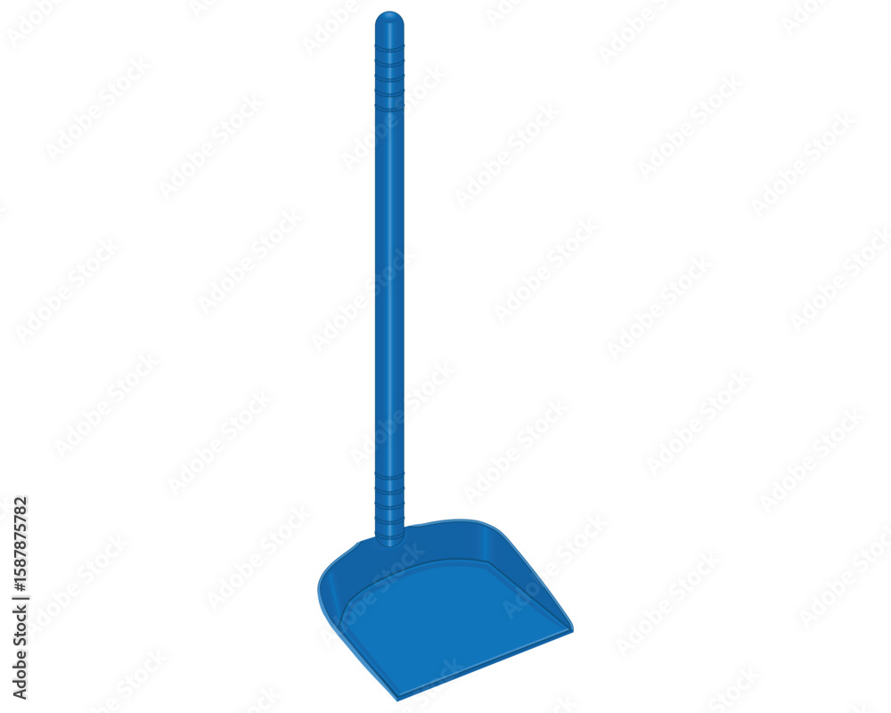 Vector illustration design of a simple garbage collection tool called a blue garbage scoop and usually used in residential homes Vector illustration design of a simple garbage collection tool called a blue garbage scoop and usually used in residential homes