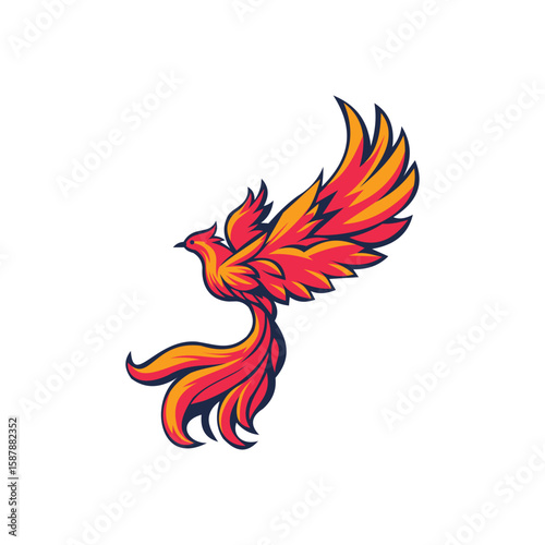 Vector Illustration of Fire bird