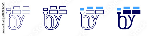 Dual icon in 4 different styles. Thin Line, Line, Bold Line, Duotone. Duotone style. Editable stroke