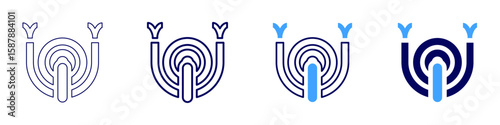Cord icon in 4 different styles. Thin Line, Line, Bold Line, Duotone. Duotone style. Editable stroke