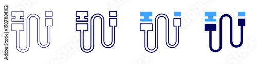 Connector icon in 4 different styles. Thin Line, Line, Bold Line, Duotone. Duotone style. Editable stroke