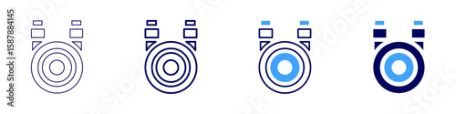 Ethernet icon in 4 different styles. Thin Line, Line, Bold Line, Duotone. Duotone style. Editable stroke