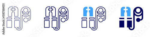 Jumper icon in 4 different styles. Thin Line, Line, Bold Line, Duotone. Duotone style. Editable stroke