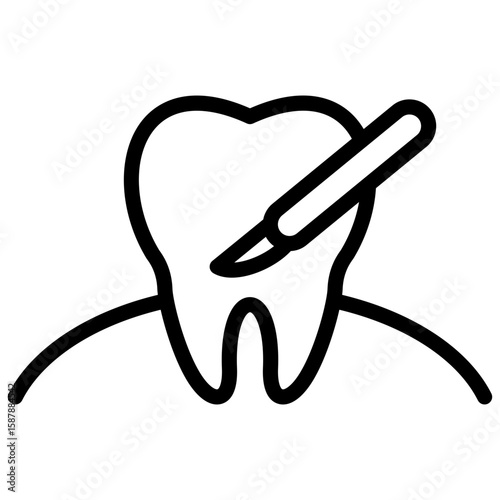 oral surgery  line icon