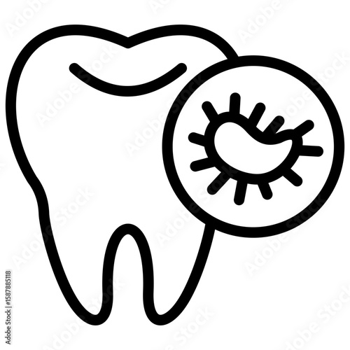 oral cancer screening line icon