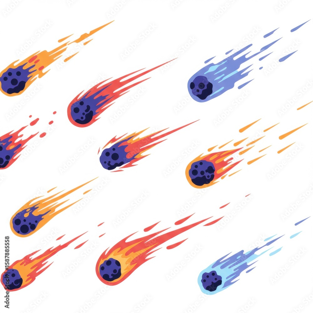 Fototapeta premium Meteor in Space Illustration