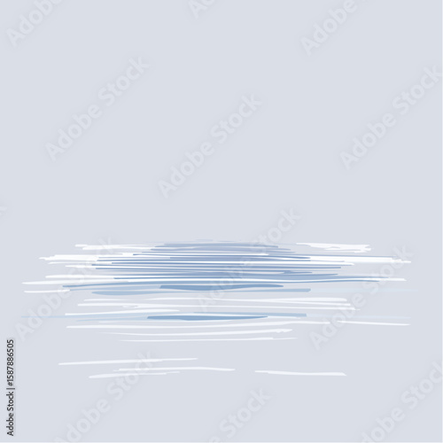 Soft light reflecting off still nighttime water, with gentle ripples and glow lines in clean vector form.