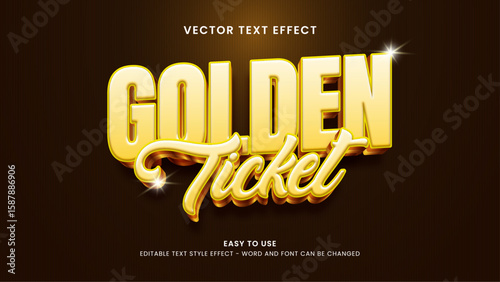 golden ticket editable text effect