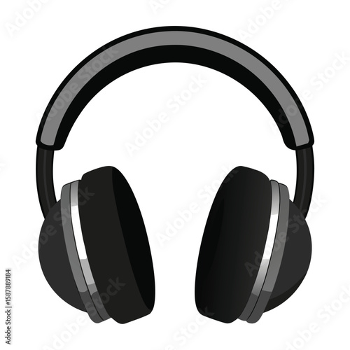 A black headphones set with cushioned earpads, a symbol of music, audio, and personal entertainment.