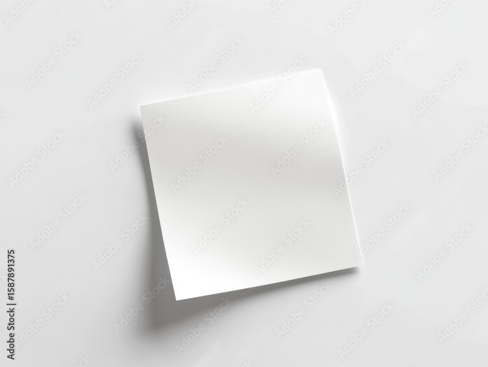 Blank sticky note on a clean white surface for notes Blank sticky note on a clean white surface for notes