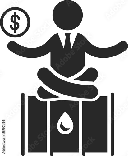 Businessman solid icon used in oil, energy, and financial business clip art or investment concepts.