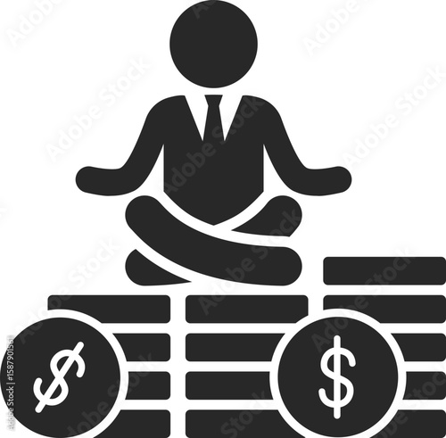 Businessman solid icon used in finance, investment, and wealth management clip art or business concepts.