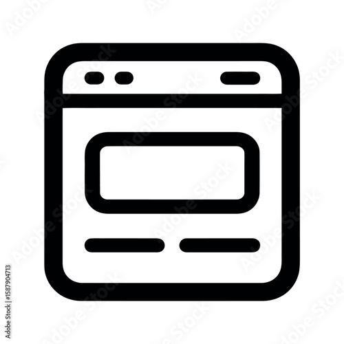 Simple Black and White of an Internet Browser Window Icon