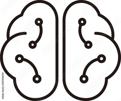 Artificial intelligence brain concept flat style