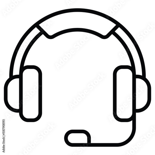 Outline customer service icon for support and helpdesk designs