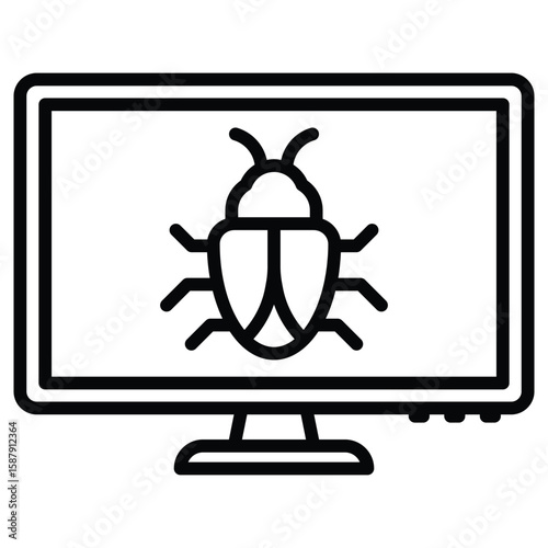 Outline bug icon for software error and debugging