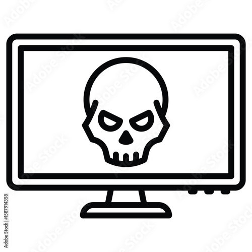 Outline malware icon for virus and cyber security threats