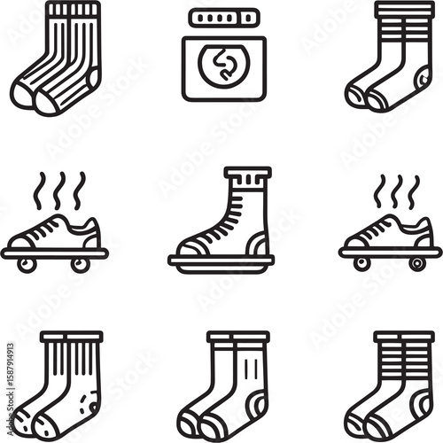 Thermal Socks Ultra Minimalist 2D Line Art Variant Three