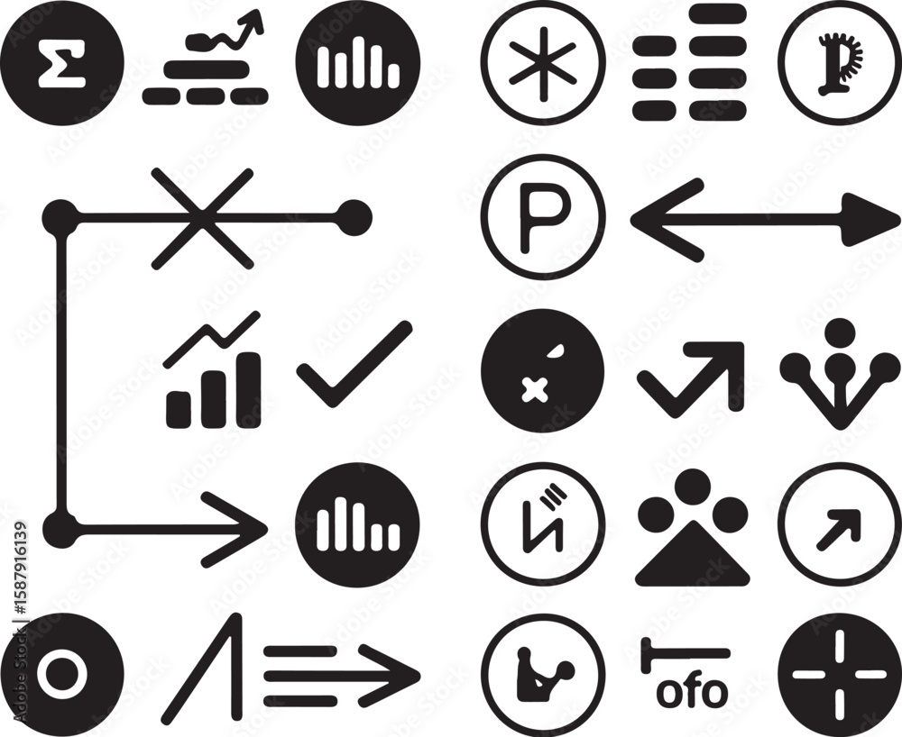 Obraz premium Circle Interface Symbols for Web Design
