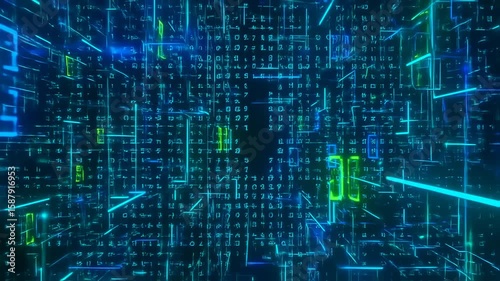 Wallpaper Mural Abstract digital data stream background Torontodigital.ca