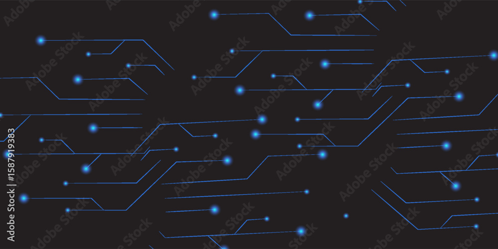 Obraz premium Blue network. Abstract connection on gradient background. 3D Network technology background with dots and lines for desktop. Ai system background. Line background, network technology