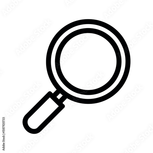 Simple Black and White Magnifying Glass Outline