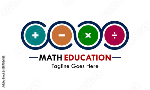 Math education logo template illustration