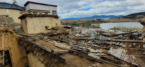 Quadro su tela Ancient mud house