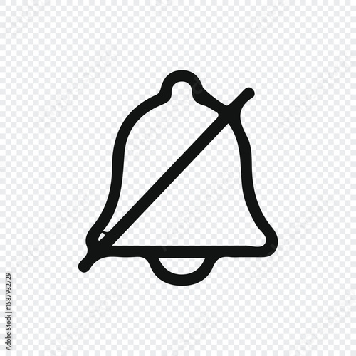 Mute Notification Bell Icon Vector