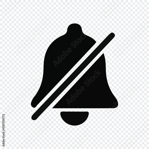Bell Off Symbol Isolated on Transparent Background