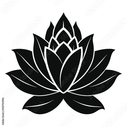 A bold silhouette of a cactus flower, representing desert life, nature, and resilience.