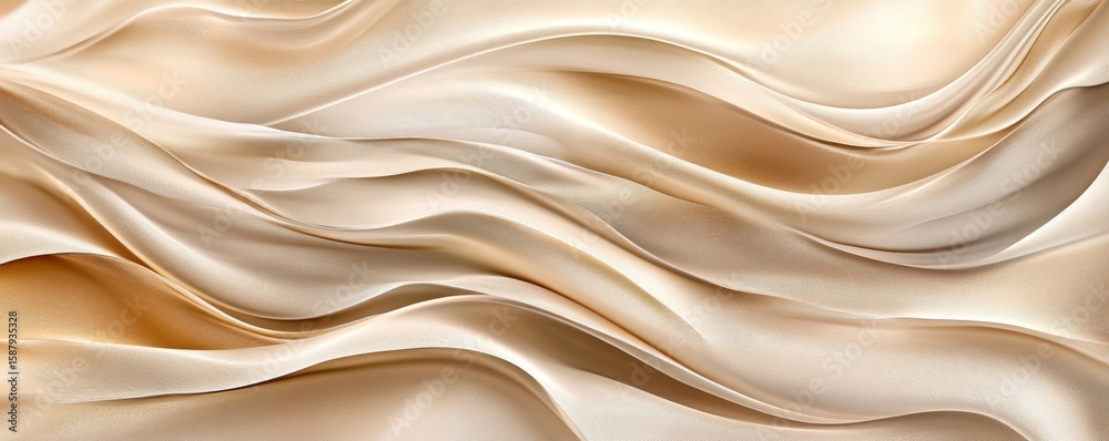 Obraz premium Golden Silk Waves Abstract Background, Fabric , Texture