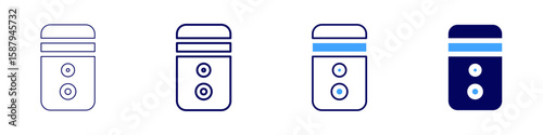 CPU power icon in 4 different styles. Thin Line, Line, Bold Line, Duotone. Duotone style. Editable stroke