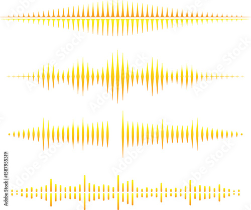 " gradient color Sound Wave Icon Vector – Audio Signal Waveform for Podcast and App on Transparent Background"