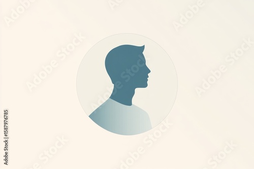Vector icon of a person with circular background, clean and minimal design
