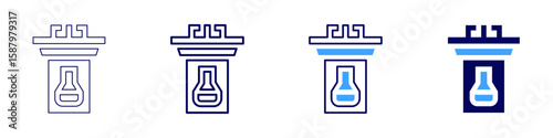 Alkali metal icon in 4 different styles. Thin Line, Line, Bold Line, Duotone. Duotone style. Editable stroke