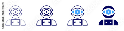 Astrobiology research icon in 4 different styles. Thin Line, Line, Bold Line, Duotone. Duotone style. Editable stroke