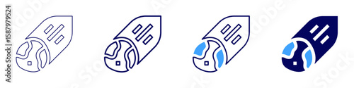 Atmospheric science icon in 4 different styles. Thin Line, Line, Bold Line, Duotone. Duotone style. Editable stroke