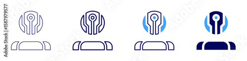 Autonomous icon in 4 different styles. Thin Line, Line, Bold Line, Duotone. Duotone style. Editable stroke
