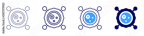 Carbon dioxide icon in 4 different styles. Thin Line, Line, Bold Line, Duotone. Duotone style. Editable stroke