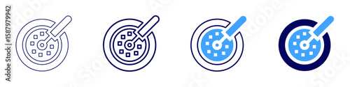 Cell signaling icon in 4 different styles. Thin Line, Line, Bold Line, Duotone. Duotone style. Editable stroke