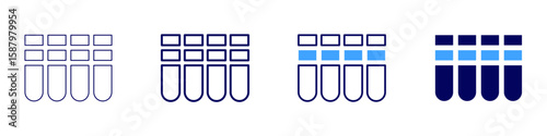 Chain polymerization icon in 4 different styles. Thin Line, Line, Bold Line, Duotone. Duotone style. Editable stroke