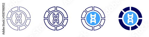 Chromosomal abnormalities icon in 4 different styles. Thin Line, Line, Bold Line, Duotone. Duotone style. Editable stroke