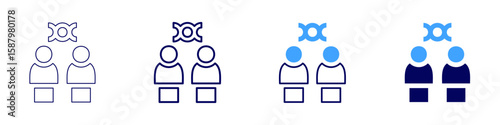 Cloning icon in 4 different styles. Thin Line, Line, Bold Line, Duotone. Duotone style. Editable stroke