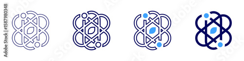 Comet orbit icon in 4 different styles. Thin Line, Line, Bold Line, Duotone. Duotone style. Editable stroke