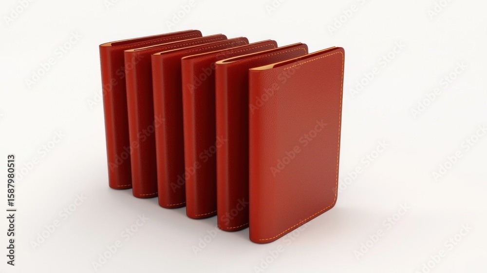 3d render lineup of passport holders on white background 3d render lineup of passport holders on white background