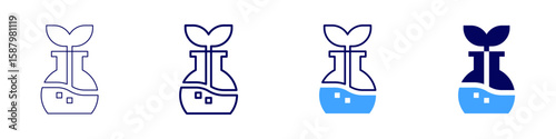Environmental adaptation icon in 4 different styles. Thin Line, Line, Bold Line, Duotone. Duotone style. Editable stroke