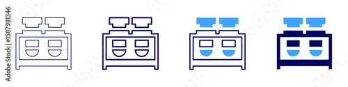 Flask accuracy icon in 4 different styles. Thin Line, Line, Bold Line, Duotone. Duotone style. Editable stroke