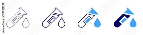 Flask bench icon in 4 different styles. Thin Line, Line, Bold Line, Duotone. Duotone style. Editable stroke