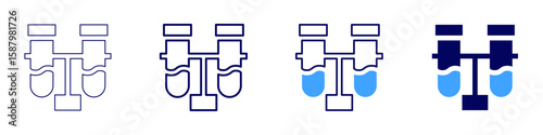 Flask containment icon in 4 different styles. Thin Line, Line, Bold Line, Duotone. Duotone style. Editable stroke